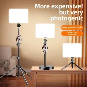 Professional 11inch LED Tri Color Fill Light Panel Soft Studio Fill Light for Live Streaming TikTok Video Photography
