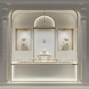 Professional Gem Merchandise Display Solution High End Jewelry Showcase Cabinet with Integrated Optical Lighting