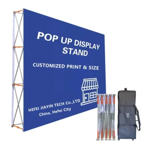 Promotion Custom Fabric Pop up Booth Display Stand Portable Pennant Velcro Backdrop Customizable Pop up Backdrop Advertising