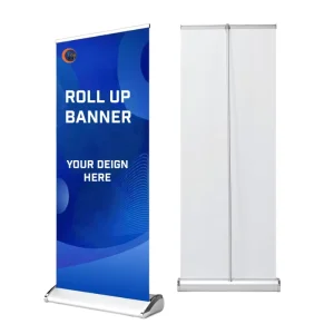 Promotion Exhibition Aluminum Retractable Roll Up Stand Portable Pull Display Roll Up Banner Printed Type Advertising