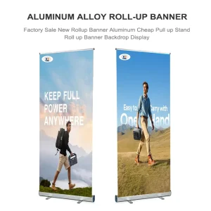 Promotion Exhibition Plastic Steel Retractable Rollup Stand Portable Pull Display Roll Up Banner 80×200 Advertising Equipment