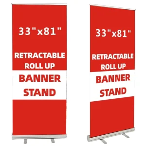 Promotion Retractable Pop Up Aluminum Roll Up Advertising Banner Stand Printed Roll Up Screen Standee for Effective Outdoor