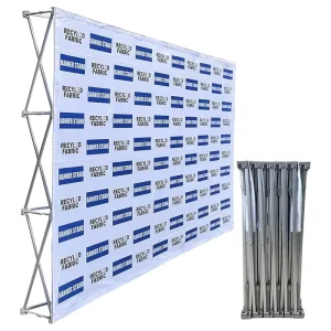 Promotional Sublimation 8x10ft Fabric Pop up Display Stand for Exhibition Events Booths Trade Show Backdrop Display Stand