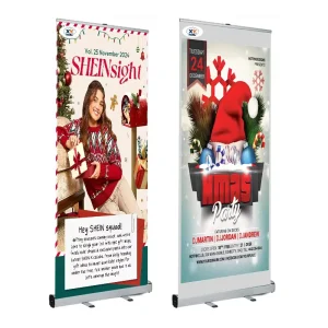 Pull Up Banner 85x200cm Vertical Banner Stand Indoor Outdoor Kakemono Display