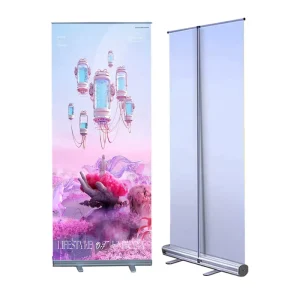 Pull up Broad Base Digital Printing Standard Retractable Roller Banner Double Exhibition Rollup Stand for Birthday