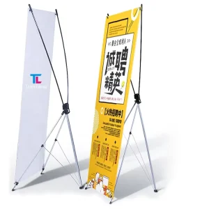 Pvc Flex x banner display lightweight portable Plastic X Stand custom design foldablr stand for advertising