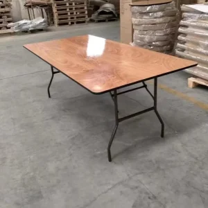 Q 49 8 Feet Rectangle Folding Table Stable Load Bearing Reinforced Frame Suitable for Event Rental and Conference Service