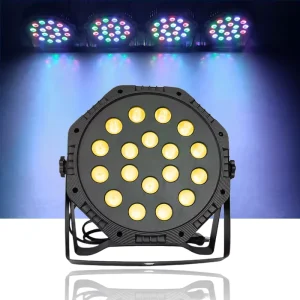 QSE 18 Pieces LED Professional Portable Plastic Par Light Polished Finish DMX512 Control Good Effect for Parties Performances