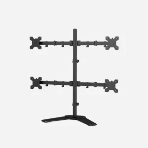 Quad Monitor Stand Arm Bracket for 4 LCD LED Monitors Extendable Desk with 90 Degree Tilt Angle for 32 Inches Screens New Stock