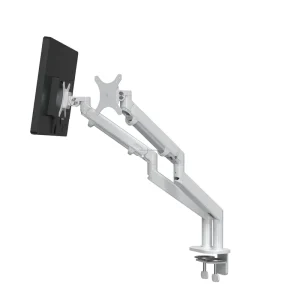 Quick-Release Clamp Dual-Arm LCD Screen Bracket, 360° Rotating, Steel and Aluminum Alloy, Table Mount