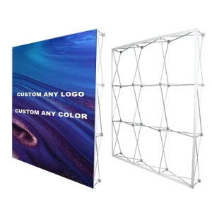 Quick Setup Foldable 10ft Flexible Pop up Display Stand Exhibition Backdrop with Custom Graphics for Trade Show