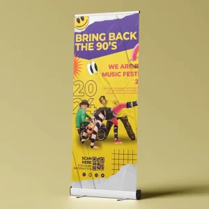 Quick Setup Roll Banner 60 Second Assembly Portable Retractable Aluminum Display Stand Carry Bag Trade Show 80x200cm CMYK 720dpi