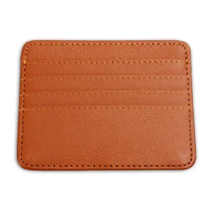 RFID Slim Genuine Leather Card Holder for Women with Custom Logo