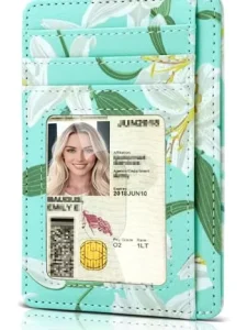 RFID Slim Minimalist Leather Credit Card and ID Holder Wallet for Men and Women