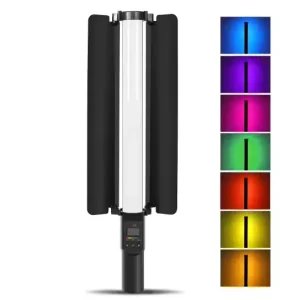 RGB Rechargeable Handheld Fill Light with 190 LEDs and Barndoor for Photography