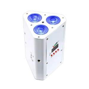 RGBWA UV 6-in-1 3x18W Wireless DMX LED Wedge Triangle Par Light with IP33 25° Rechargeable Battery for Truss