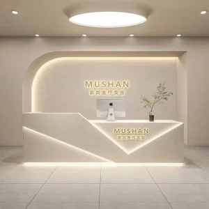 Reception Counter Customizable Commercial Front Desk for Hotel and Office Building