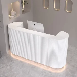 Reception Desk for Beauty Salon with Cashier Counter White Reception Table for Office