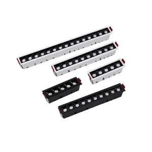 Recessed Aluminum LED Grille Light Five-Head Long Bar Spotlight Anti-Glare Light for Living Rooms and Corridors