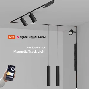 Recessed Slim Magnetic Track Light Set 48V 6mm Linear LED Lamp DALI Zigbee