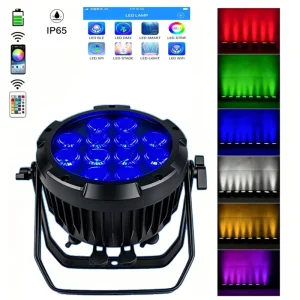 Rechargeable IP65 Outdoor LED Par Light 12x20W 6in1 RGBWA+UV 11000mAH Battery WIFI DMX IR Control Stage Light for Wedding Party