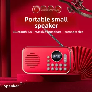 Rechargeable Mini Retro Bluetooth Speaker with Antenna FM Radio Portable Wireless Music Speaker TF Card Support