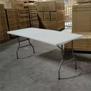 Rectangular Plastic Foldable Outdoor Table for Catering, Banquets, Picnics, Hotels, Dining, and Courtyards, 5FT, 6FT, or 8FT