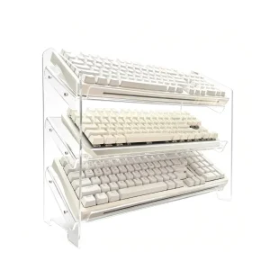 Recyclable 3-Layer Acrylic Keyboard Storage Rack and Desktop Display Organizer