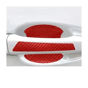 Red 3D Textured Carbon Fiber Car Door Handle and Door Bowl Protection Film