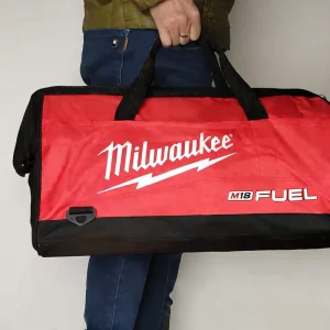 Red Men’s Wear resistant Tool Handbag Portable Outdoor Zipper Tote Bag Tool Accessories Storage Pouch Large Capacity Tool Bag