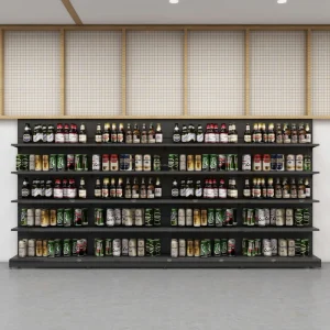 Reliable Single-Sided 5-Shelf Metal Display Shelf 60KG Capacity for Supermarkets