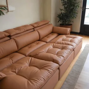 Remote Control Microfiber Fabric Smart Elephant Ear Armrest Living Room Furniture Sets Module Combination Sofa Bed Sleeper