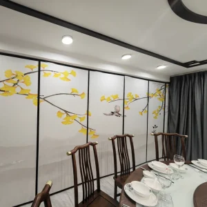 Restaurant Movable Partition Room Divider Custom made up to False Ceiling Folding Screen