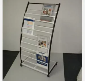 Retail Book Store Newspaper Display Stand Magazine Brochure Holder Stand Catalogue Shelf
