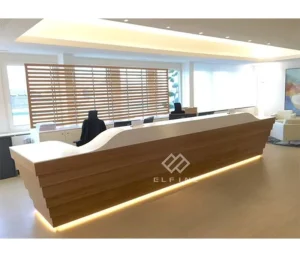 Retail Lighted Large Marble Hotel Reception Counter Design