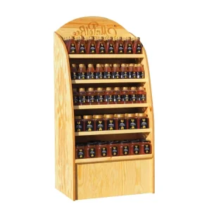 Retail POS Floor-Standing Wooden Honey Bottle Display Shelf