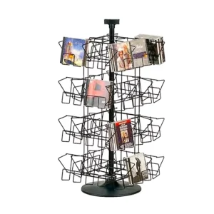 Retail Store Metal Wire Pocket Display Rack for Calendars Comics Brochures and Greeting Cards