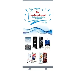Retractable Aluminum Alloy Roll up Display Stand 1.5 Inch Thickness Heavy Duty Banner Frame for Trade Shows