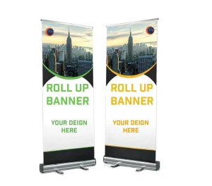 Retractable Banner Display Stand for Trade Shows Conference Booths Outdoor Brand Activations for Product Launches Aluminum Frame