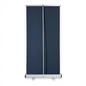 Retractable Banner Stand 33.5 x 80 in UV-Printed Curl-Free Fabric for Trade Shows and Events