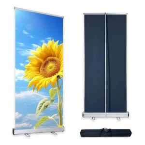 Retractable Banner Stand with Padded Canvas Bag and Box for Trade Shows and Indoor Events