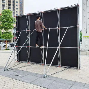 Retractable Heavy Duty Weatherproof Silver Aluminum Frame Banner Stand 33.5×80 Pull Up Roll Up Display Stand Alone Mounting Easy
