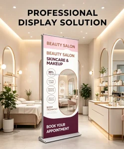 Retractable Lightweight Double-Sided Roll-Up Banner Stand Portable Aluminum Outdoor Display