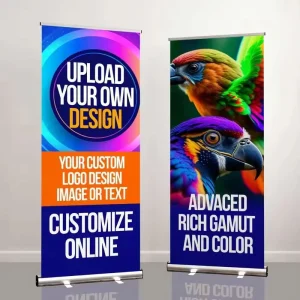 Retractable Pull up Banner Lightweight Portable Heavy Duty 80x200cm Aluminum Roll up Banner Custom for Trade Show Display Stand