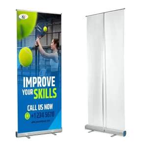 Retractable Roll-Up Banner Stand Advertising Aluminum Kakemono Display Rack