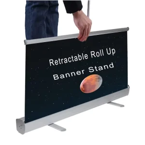 Retractable Roll-Up Banner Stand with Custom Printing for Trade Show Displays