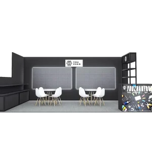 Reusable Aluminum Profile Exhibition Stand for Cosmetic and Electronics Fairs Custom Design