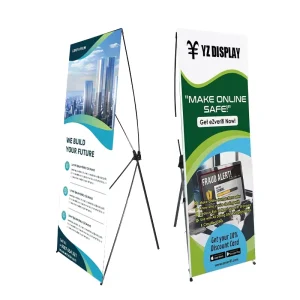 Reusable X-Stand Banner Display with Vinyl Banners and Custom Color