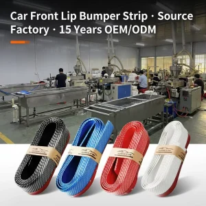 Right Carbon Fiber Look Front Bumper Lip 55mm PVC Warrior Universal 2.5m Splitter Rubber Guard