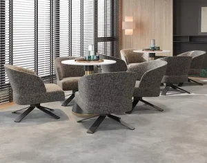 Rock Plate Table and Chair Set with One Table and Four Chairs for Hotel Lobby or Living Room